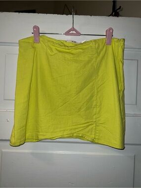 miami Neon Yellow Mini Skirt - Clean A-Line